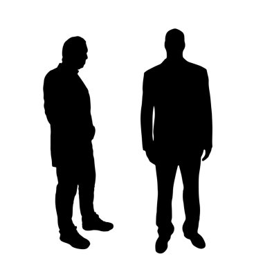 Eski siluet ve genç erkekler.