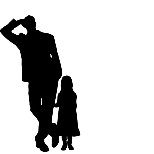 Silhouette einer Familie. — Stockvektor