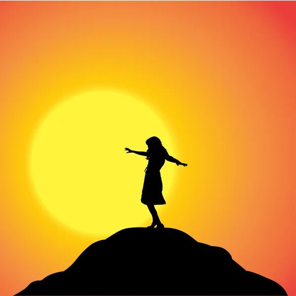 Silhouette of woman. — Stock Vector