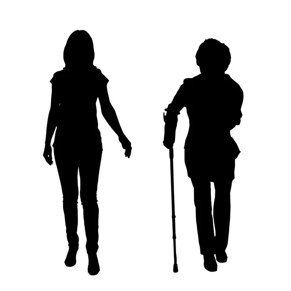 Vector silhouet van vrouw. — Stockvector