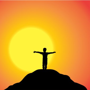 çocuğun siluet vektör. 