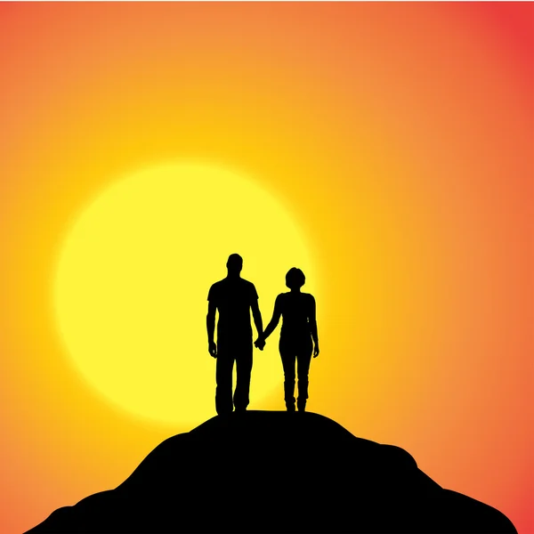 Vector silhouette of couple. — Stock Vector