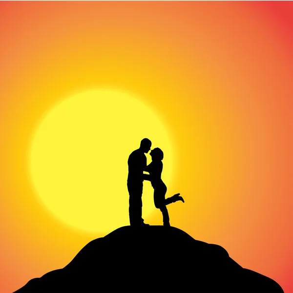 Vector silhouette of couple. — Stock Vector