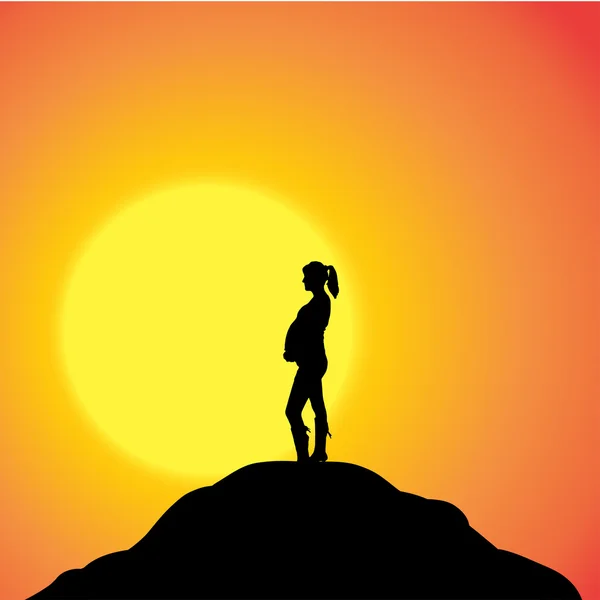 Vector silhouette of woman. — Stock Vector