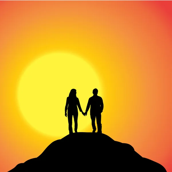 Vector silhouette of couple. — Stock Vector