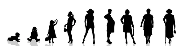 Silhouette delle persone generazionali . — Vettoriale Stock