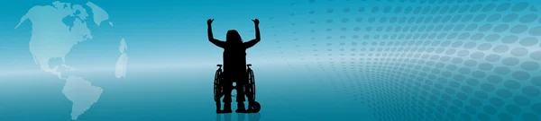 Silhouette vettoriale della donna sulla sedia a rotelle . — Vettoriale Stock