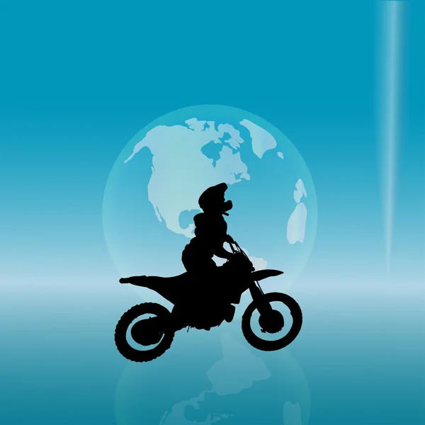 Silhouette vectorielle d'un motard . — Image vectorielle