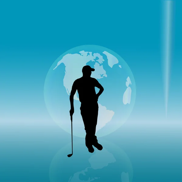 Vektorsilhouette des Golfers. — Stockvektor