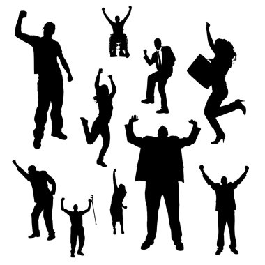 insanların siluet vektör.