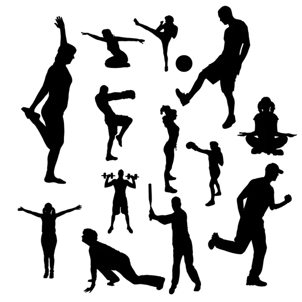 Vector silhouettes of people. — Stock Vector