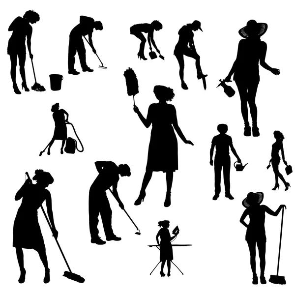 Vector silhouet van de vrouw. — Stockvector