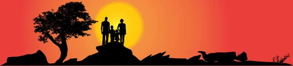 Vector silhouet van familie. — Stockvector