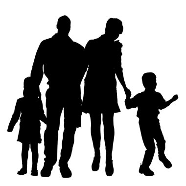 vector silhouet van familie.