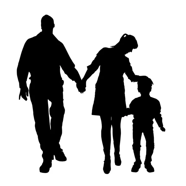 Vector silhouette of family. — Stock Vector