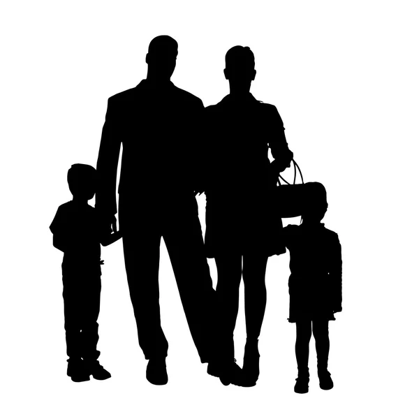 Vector silhouet van familie. — Stockvector