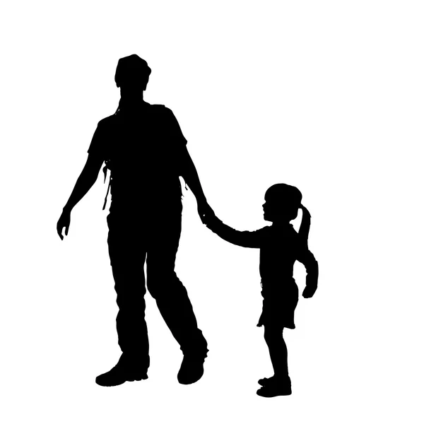 Silhouette vectorielle de la famille . — Image vectorielle