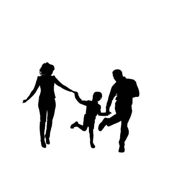 Vector silhouette of family. — Stock Vector