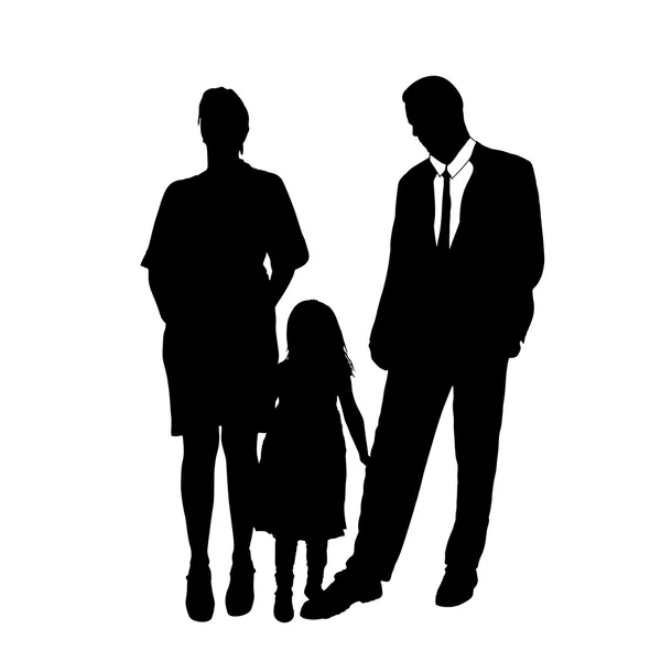 Vector silhouet van familie. — Stockvector