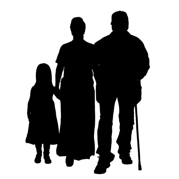 Vector silhouet van familie. — Stockvector