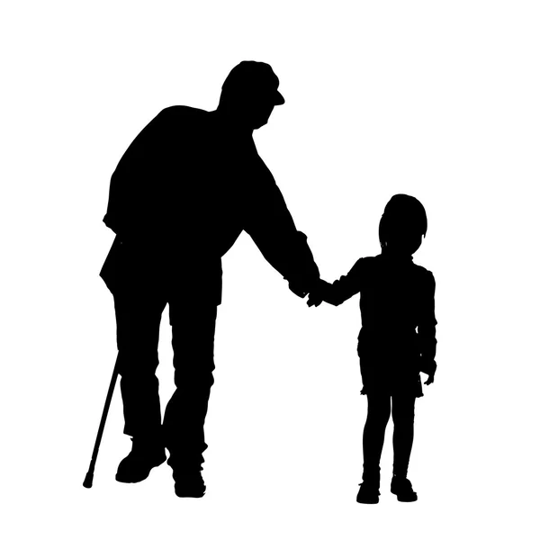 Vector silhouet van familie. — Stockvector