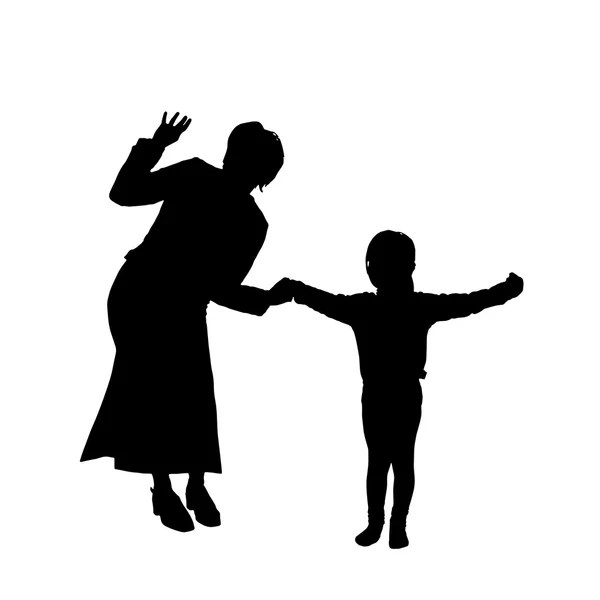 Vector silhouet van familie. — Stockvector