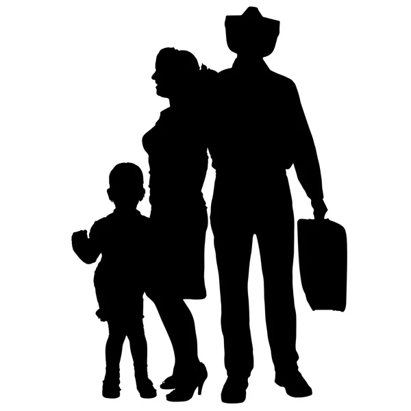 Vector silhouette of family. — Stock Vector