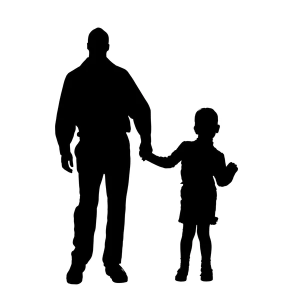 Vector silhouet van familie. — Stockvector