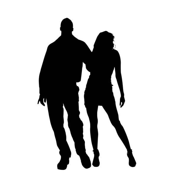 Vector silhouette of couple. — Stock Vector