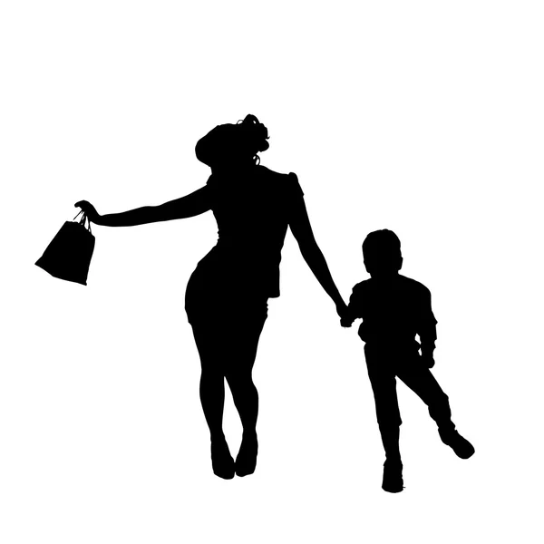 Vector silhouette of family. — Stock Vector