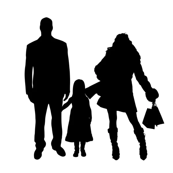 Vector silhouette of family. — Stock Vector