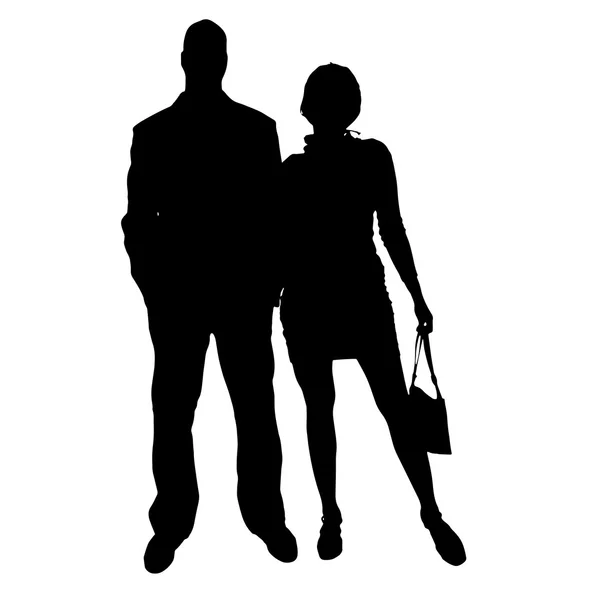 Vector silhouet van het paar. — Stockvector