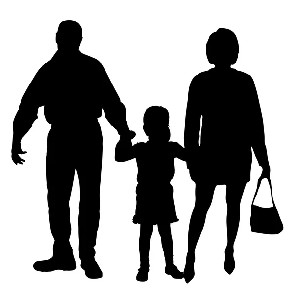 Vector silhouet van familie. — Stockvector