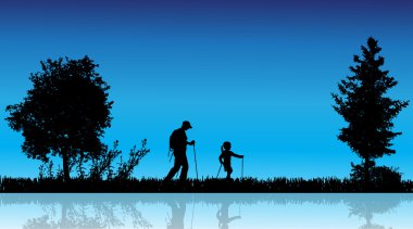 vector silhouet van familie.