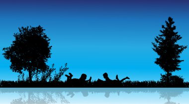 çocukların siluet vektör.