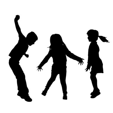çocukların siluet vektör.