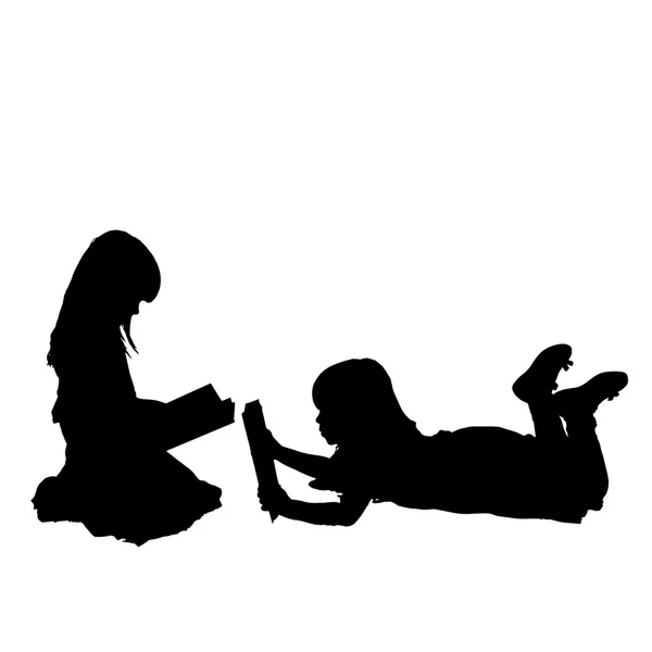 Vector silhouette of children. — Stock Vector