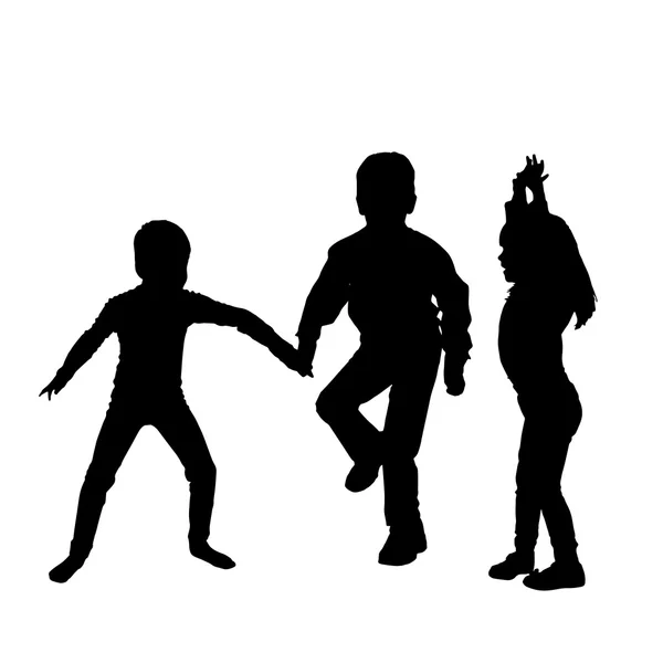 Vector silhouette of children. — Stock Vector