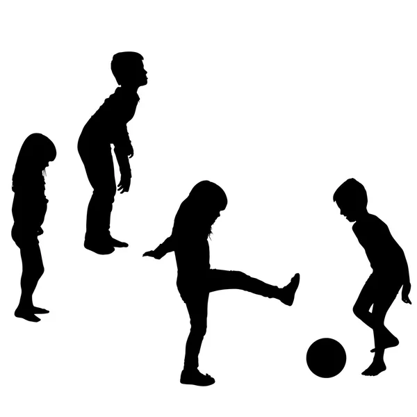 Vector silhouet van kinderen. — Stockvector