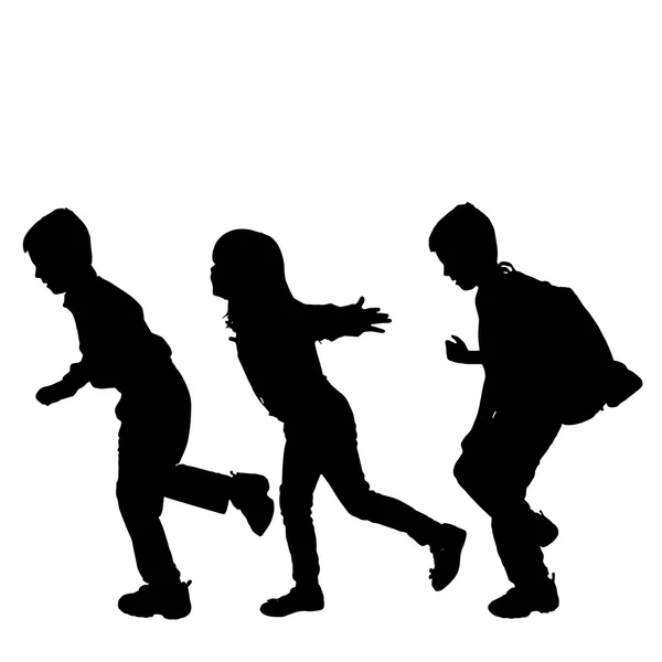 Vector silhouette of children. — Stock Vector