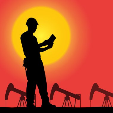 Bir işçinin vektör silueti.