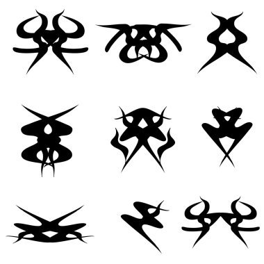 Vektör siluet dövme.