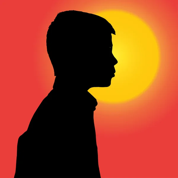 Vector silhouette of boy. — Stock Vector