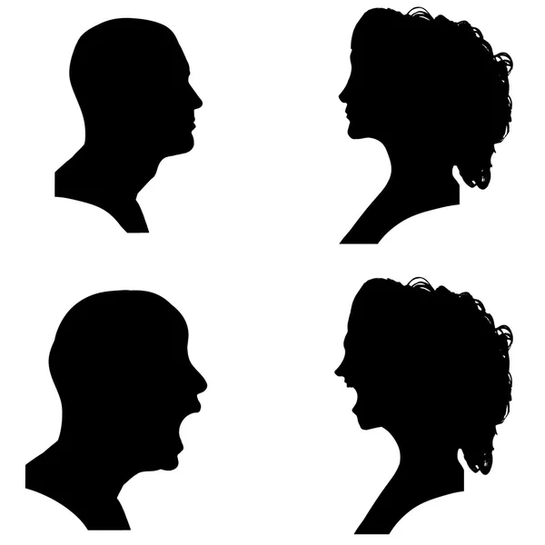 Vector silhouettes people. Stock Vector