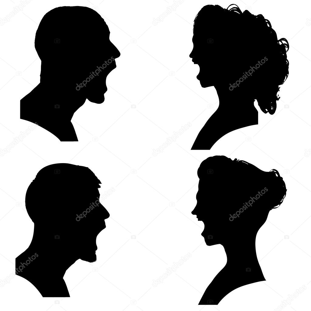 Vector silhouettes people.