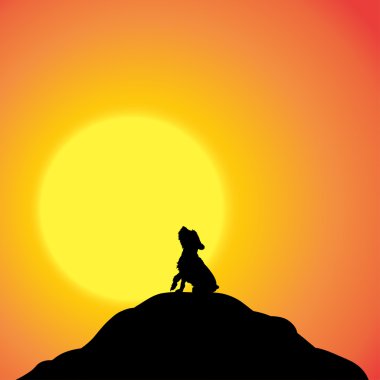 Köpek siluet vektör. 