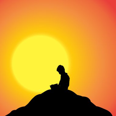 çocuğun siluet vektör. 