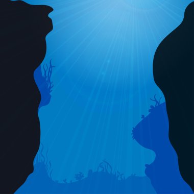 Sualtı silüeti vektör.