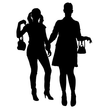 kadın siluetleri vektör.