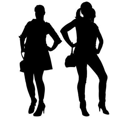 kadın siluetleri vektör.
